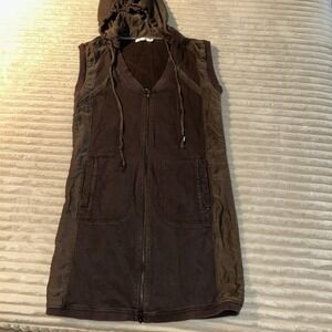 Mur Mur Womens Dress M Brown Hoodie Shirt Romantic Peasant Boho Country Western